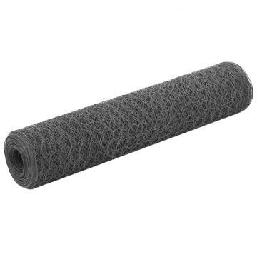 vidaXL Vielos tinklas su PVC danga, pilkas, 25x0,75m