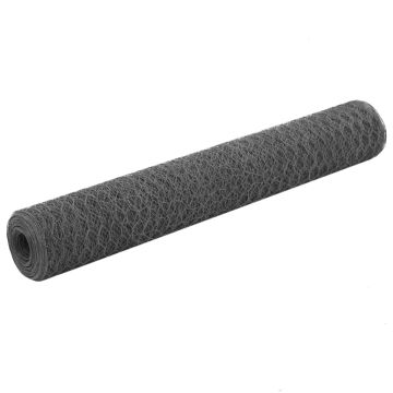 vidaXL Vielos tinklas su PVC danga, pilkas, 25x1m