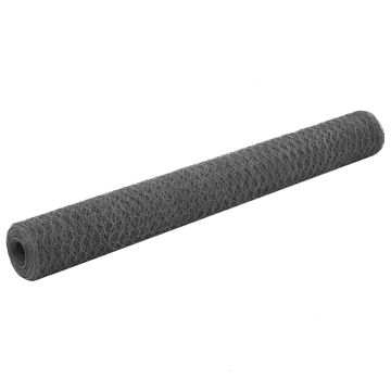 vidaXL Vielos tinklas višč., pilkas, 25x1,2m, PVC dengtas plienas