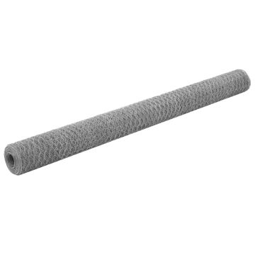 vidaXL Vielos tinklas, sidabr., 25x1,5m, galvan. plienas