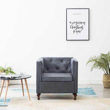 vidaXL Krėslas, pilkas, audinys