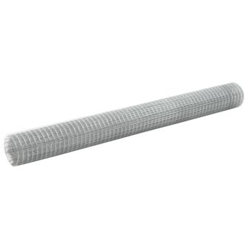 vidaXL Vielinis tinklas viščiukams, sidabrinis, 25x1,5m, plienas