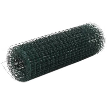 vidaXL Vielos tinklas su PVC danga, žalias, 10x0,5m