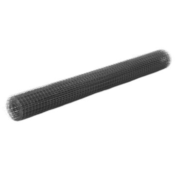 vidaXL Vielos tinklas su PVC danga, pilkas, 25x1,5m