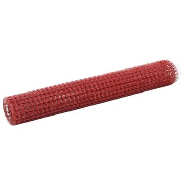 vidaXL Vielos tinklas su PVC danga, raudonas, 25x1m
