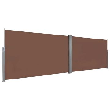 vidaXL Ištraukiama šoninė pertvara, 160x600cm, ruda