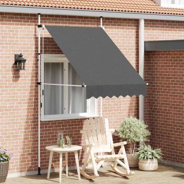 vidaXL Rankiniu būdu ištraukiama markizė, antracito, 150cm