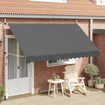 vidaXL Rankiniu būdu ištraukiama markizė, antracito, 350cm