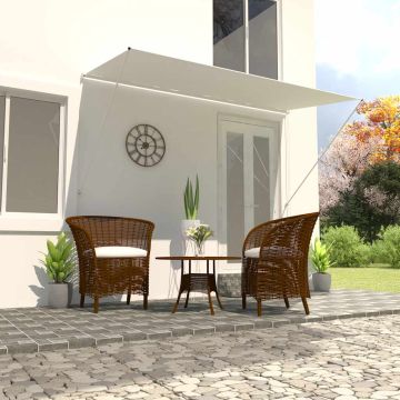 vidaXL Ištraukiama markizė, kreminės spalvos, 350x150 cm