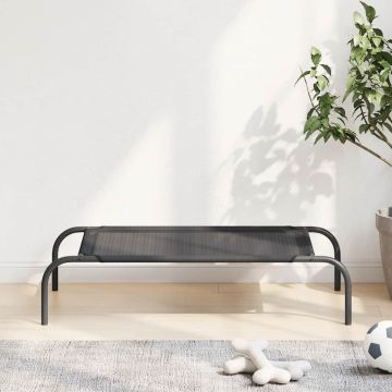 vidaXL Pakeltas gultas šuniui, juodas, tekstilenas, S
