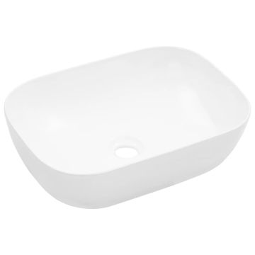 vidaXL Praustuvas, baltos sp., 45,5x32x13 cm, keramika