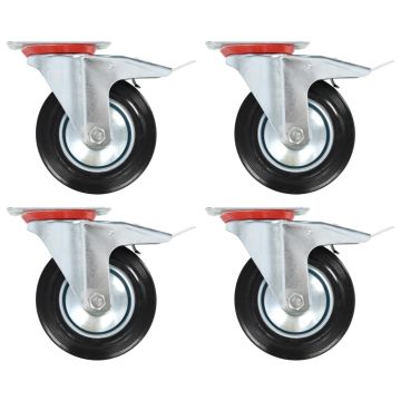 vidaXL Pasukami ratukai su dvigubais stabdžiais, 4 vnt., 160 mm