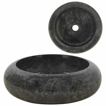 vidaXL Kriauklė, juoda, 40x12cm, marmuras