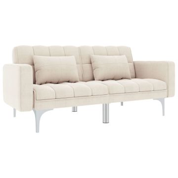 vidaXL Sofa-lova, kreminės spalvos, audinys