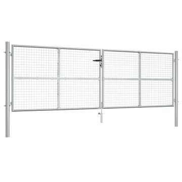 vidaXL Sodo vartai, cinkuotas plienas, 400x125 cm, sidabriniai
