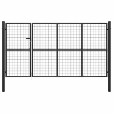 vidaXL Sodo vartai, plieniniai, 350x150 cm, antracito spalvos