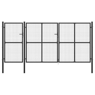 vidaXL Sodo vartai, antracito spalvos, 400x150cm, plienas