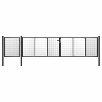 vidaXL Sodo vartai, antracito spalvos, 500x100cm, plienas