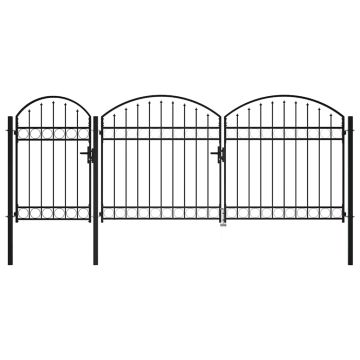vidaXL Sodo tvorelės vartai su arkiniu viršumi 400 x 175 cm Plienas