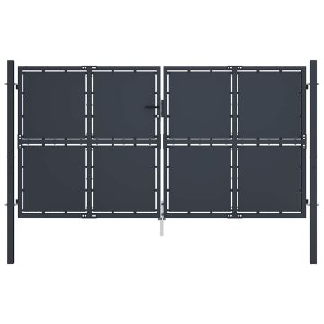 vidaXL Sodo vartai, plieniniai, 300x125 cm, antracito spalvos