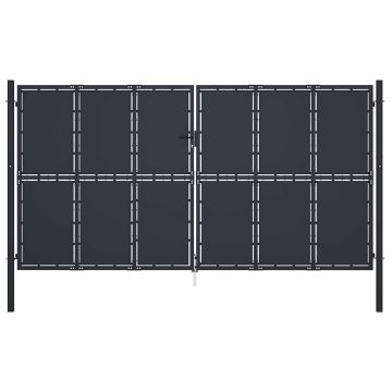 vidaXL Sodo vartai, plieniniai, 400x175 cm, antracito spalvos