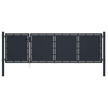 vidaXL Sodo vartai, plieniniai, 350x100 cm, antracito spalvos