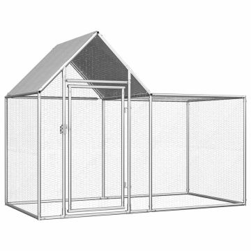 vidaXL Voljeras viščiukams, 2x1x1,5m, galvanizuotas plienas