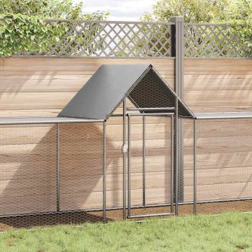 vidaXL Voljeras viščiukams, 9x1x1,5m, galvanizuotas plienas