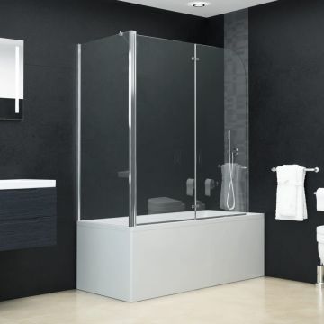 vidaXL Dviguba sulankstoma dušo pertvara, 120x68x130cm, ESG
