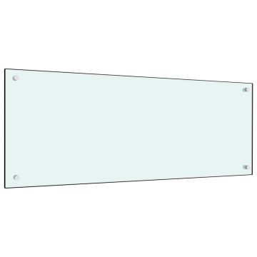 vidaXL Virtuvės sienelė, baltos spalvos, 100x40cm, grūdintas stiklas