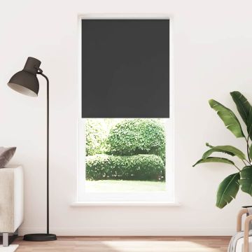vidaXL Roletas su tamsinančiomis užuolaidomis, 124,4x230 cm, audinys, plotis 120 cm, juodos spalvos