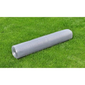 vidaXL Vielinis tinklas, sidabrinis, 10x1m, cinkuotas plienas