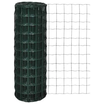 vidaXL Euro tvoros komplektas, žalias, 25x1,2m, plienas
