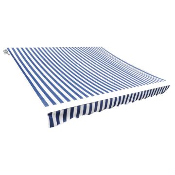 vidaXL Markizės viršus, mėlyna ir balta, 4x3m (rėmas nepridedamas)