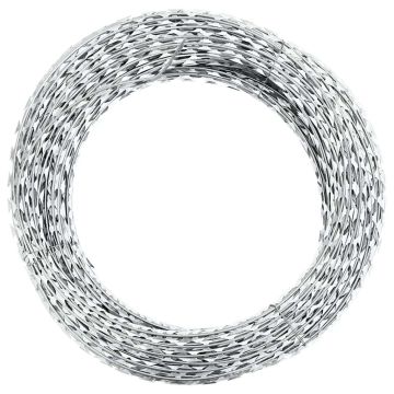 vidaXL Spiralinės pjaunančios vielos Concertina ritinys, plienas, 60m