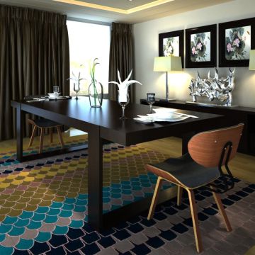 vidaXL Valgomojo kėdės, 2vnt., išlenkta mediena ir dirbtinė oda