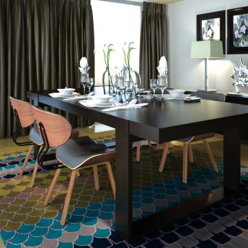 vidaXL Valgomojo kėdės, 4vnt., išlenkta med. ir dirbt. oda