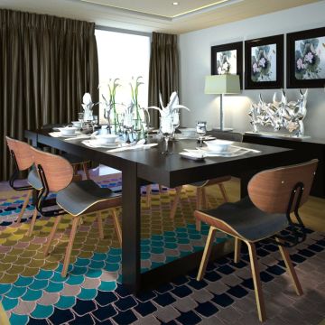 vidaXL Valgomojo kėdės, 6vnt., išlenkta mediena ir dirbtinė oda