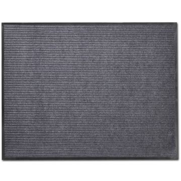 vidaXL Durų kilimėlis, pilkos spalvos, 90 x 120 cm, PVC