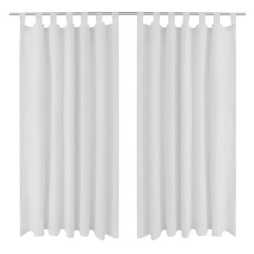 Baltos Užuolaidos su Kilpomis 140 x 175 cm, 2 vnt., Mikro Satinas