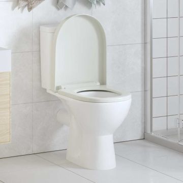 vidaXL Klozeto sėdynė su Soft Close mechanizmu, kvadrato formos, balta