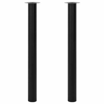 2 Teleskopinės Stalo Kojos, Juodos, 710 - 1 100 mm