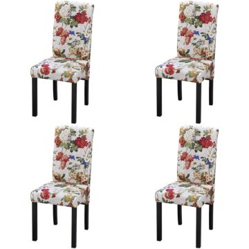 vidaXL Valgomojo kėdės, 4vnt., įvairių spalvų, audinys