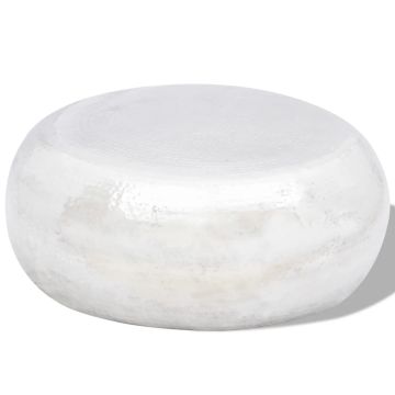 vidaXL Kalto aliuminio kavos staliukas, sidabro spalvos