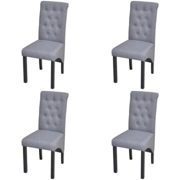 vidaXL Valgomojo kėdės, 4vnt., šviesiai pilkos, audinys