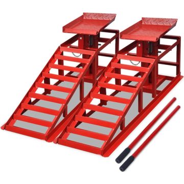 vidaXL Rampos automobiliui, 2vnt., raudonos spalvos, plienas