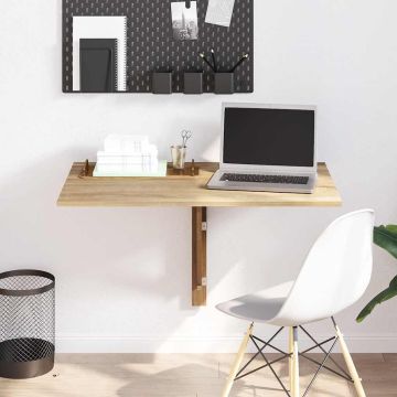 vidaXL Sulankstomas pakabinamas staliukas, ąžuolas, 100x60 cm