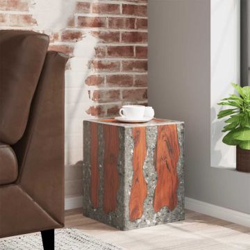 vidaXL Taburetė, tikmedžio medienos masyvas ir derva