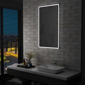 vidaXL Sieninis vonios kambario veidrodis su LED, 60x100cm