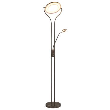 vidaXL Toršeras, sidabrinės spalvos, 180cm, 18W, reguliuojamo ryškumo